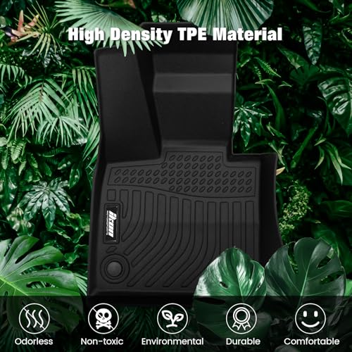 FREEMOTOR802 Compatible with 2014-2016 BMW X5 F15 & 2015-2016 BMW X6 F16 Floor Mats, Black 3D Molded Carpets Liner 1st 2nd Row Protection Pad 3PC TPE Thermo Plastic Elastomer All Weather Protector - size: For BMW X5 F15 2014-2016 & BMW X6 F16 2015-2016