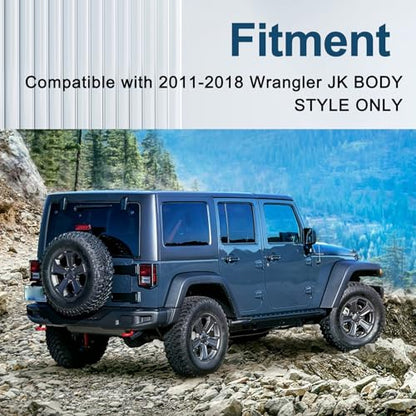 Row Rear Seat Belt Turning Loop Cover Compatible with Jeep Wrangler JK 2011-2018 Replace#：5HU37DX9AC - size: 5HU37DX9AC