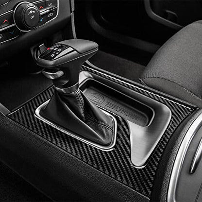 Car Gear Shift Panel Decals for Dodge Charger 2015 2016 2017 2018 2019 2020 2021 2022 2023 Accessories Carbon Fiber Interior Stickers - color: Gear Shift Panel-outer