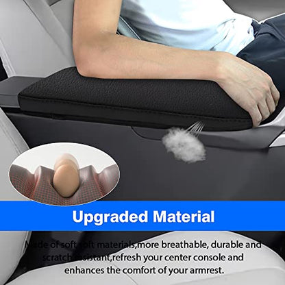 Autorder Center Console Cover for 2023 2024 2025 Toyota bZ4X /Subaru Solterra Accessories Armrest Cover Anti-Scratch Middle Console Pad Leather Armrest Protector - size: 23-25 bZ4X