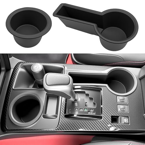 2PCS Cup Holder for 2014-2024 Toyota 4Runner Center Console Cup Holder Insert Cupholder Organizer Coaster Liner for 14-24 4 Runner Interior Accessories Black - color: For 14-24 4Runner