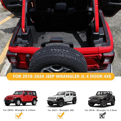 Rear Trunk Inner Sill Protector Guards Cover Trim Compatible with 2018-2026 Jeep Wrangler JL 4 Door 4XE Accessories Cargo Trunk 2 Sides Sill Scuff Plate Bumper Paint Protection, 2 Pack Black