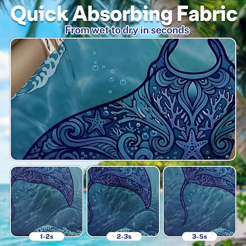 2 Pack Car Seat Towel Covers, Sweat-Proof Microfiber Seat Protectors for Gym, Running, Beach & Workout, Breathable Quick-Dry, Machine Washable, Coral Manta Ray Print, Universal Fit