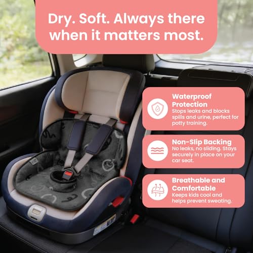Piddle Pad 2-Pack, Potty Training Car Seat Protector, Toddler Car Seat Cover & Stroller Protector, Machine Washable Waterproof Car Seat, Anti-Slip, Universal Fit (Black) - color: Black