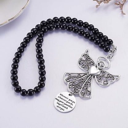 Angel Car Charm, Wherever You Go Whatever You Do May Your Guardian Angel Watch Over You, Rear View Mirror Car Charm, Car Mirror Hanger, New Driver Guardian Angel Gift for Grads