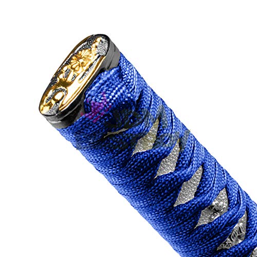 JDMBESTBOY Samurai Sword Blue White Shift Knob Shifter Alloy Katana Adapter Universal 15cm - color: Blue White, size: 15cm