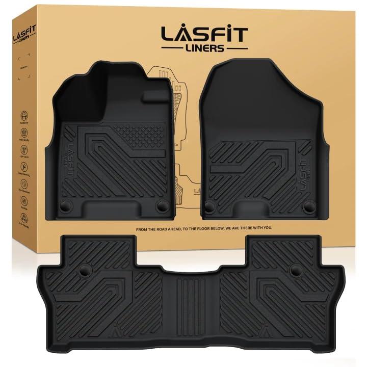 LASFIT Floor Mats for Honda Passport 2019-2025, All Weather TPE Custom Fit Car Floor Liner, 1st & 2nd Row, Black - style: 5）For Honda Passport | 2019-2025 | 1st & 2nd Row