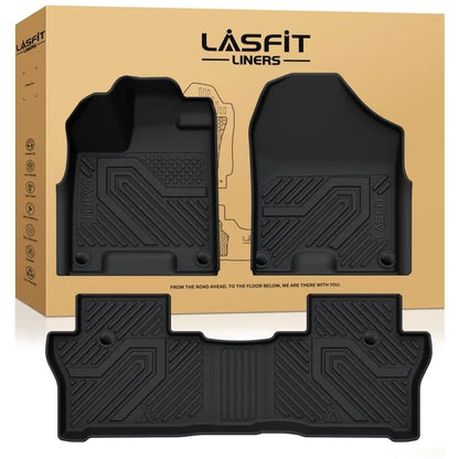 LASFIT Floor Mats for Honda Passport 2019-2025, All Weather TPE Custom Fit Car Floor Liner, 1st & 2nd Row, Black - style: 5）For Honda Passport | 2019-2025 | 1st & 2nd Row