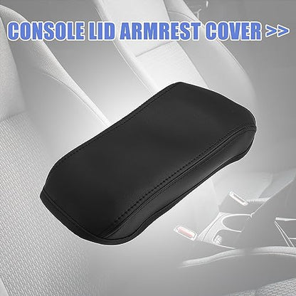 X AUTOHAUX Faux Leather Car Armrest Protector Cover Pad Replacement for Toyota Corolla 2014-2019 Black