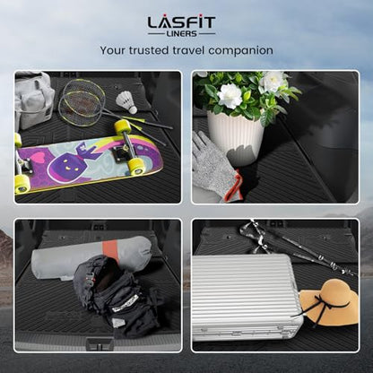 LASFIT Cargo Mat & Seatback Mat for Volkswagen Tiguan 2025-2026, Custom Fit All-Weather TPE Rubber Backrest & Trunk Mats for VW Tiguan Accessories, Waterproof, Easy to Clean, Black - size: 2)2025-2026|For VW Tiguan|Backrest & Trunk
