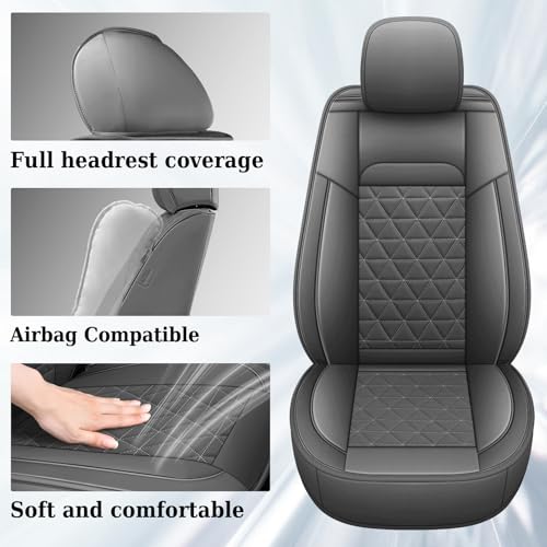 Coverado Dodge Ram Seat Cover Full Set, Waterproof Ram 1500 Seat Cover Compatible with 2002-2026 Dodge RAM 1500 2500 3500 Crew Quad Cab with Curved Bench, Dark Gray - color: Dark gray (curved back), size: FullSet (Curved Back)