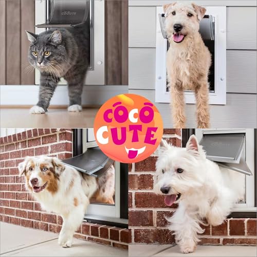 2 Pack Pet Door Replacement Flap with Magnetic Closure, Compatible with PetSafe Freedom Dog and Cat Door PAC11-11038 Medium 8 1/4" w x 12 3/4" h with 10PCS Screws - size: Medium