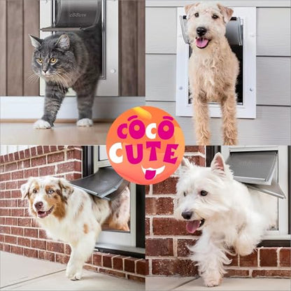 2 Pack Pet Door Replacement Flap with Magnetic Closure, Compatible with PetSafe Freedom Dog and Cat Door PAC11-11038 Medium 8 1/4" w x 12 3/4" h with 10PCS Screws - size: Medium