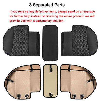 Black Panther Luxury PU Leather Rear Car Seat Cover, Compatible with Compact,Small and Medium Vehicles, Adjustable Length 49-55'', Diamond Pattern Embroidery (Black) - color: Rear Black