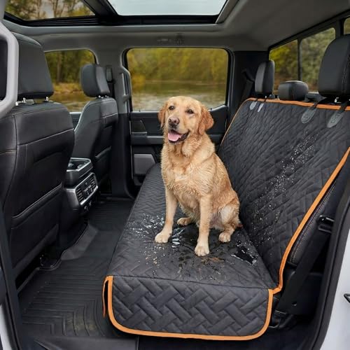 Heavy Duty Back Seat Cover for Truck , 100% Waterproof & Odor-Free Dog Seat Protector for F150 F250 Chevy Silverado Ram Sierra, Scratch-proof Eco-Friendly Back Seat Cover for Dogs, Kids, Tools & Gear - size: Regular for Truck