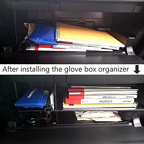 Glove Box Organizer Compatible with 4Runner 2010 2011-2019 2021 2022 2023 2024 and GX 460 2010-2024 Accessories, Insert Glove Compartment ABS Materials, Black