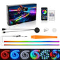 Interior Car LED Strip Lights, Acrylic LEDs Lights for Car with Dynamic Dreamcolor Chasing, Ambient Lighting Kits Music Sync Wireless APP and RF Remote Control (55.12inch*2)
