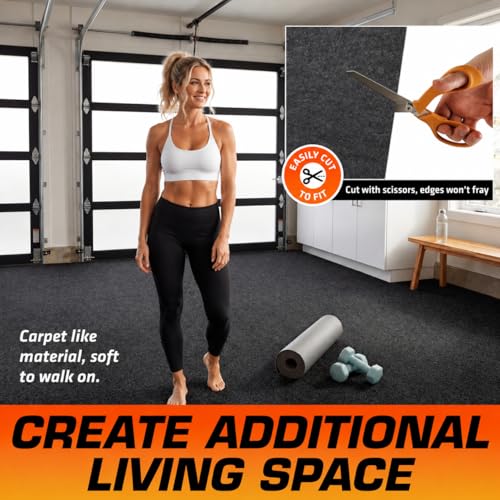 Armor All Garage Floor Mat (17' x 7'4"), Waterproof Garage Flooring, Absorbent, Premium Oil Spill Resistant Garage Pad, Durable, Protects Surfaces (Includes Double Sided Tape) (USA Made)