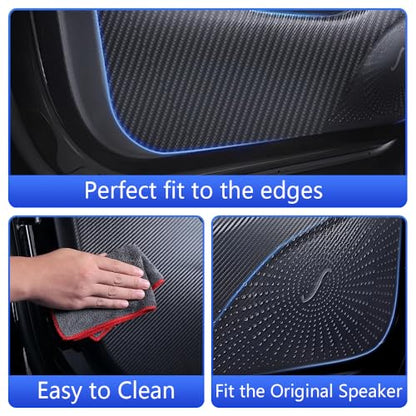 Car Door Anti Kick Pad for Mercedes Benz GLE 2020 2021 2022 2023 2024 2025 2026， GLS 2020-2026 Accessories Carbon Fiber style Leather Sticker Sill Protector Cover Edge Guard Side Mat Interior Dirty