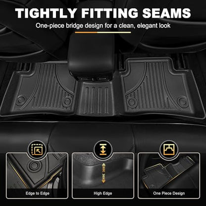 Floor Mats & Cargo Liner Custom Fit for Mazda 3 Sedan 2026-2019 (Not for Hatchback) - All Weather TPE Protection, Front/Rear Full Set, Black - style: 6)19-25 Mazda 3 Floor & Cargo Mats