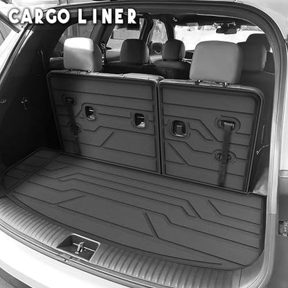 KARPAL Floor Mats for 2020-2025 Kia Telluride 7&8 Seats, TPE All Weather Custom Fit Floor Liners Car Mats Kia Telluride Accessories, 1st & 2nd & 3rd Row & Trunk Mat Full Set