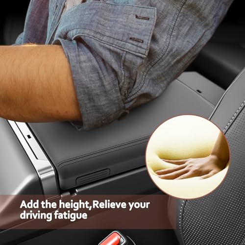 SKTU for 2026 Toyota RAV4 Armrest Cover for 2026+ Toyota RAV4 (LE/SE/XLE Premium/Woodland/XSE/Limited) Center Console Cover Toyota RAV4 2026 Accessories Rubber Console Cushion Cover-Durable - color: 2026+ RAV4 Rubber Armrest Cover