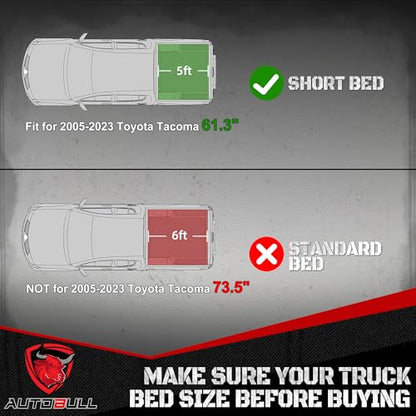 Truck Bed Mat Bed Liner Fit for Toyota Tacoma 2005-2023 (5FT,60.3"), Vehicle Truck Bed Liner Custom Fit All Weather Protection TPE Pickup Car Bed Mat - style: 14)2005-2023 |Toyota Tacoma Bed Mat (5FT)