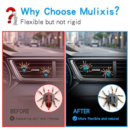 2 Pack Spiders Car Vent Clips Air Freshener Rhinestones Bling Aesthetic Car Vent Accessories Dash Blue Cool Goth Car Accessories