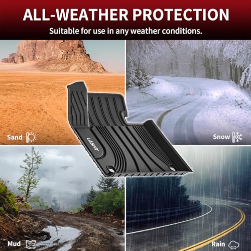 LASFIT Floor Mats for Hyundai Santa Fe 2021 2022 2023 (Only Fit Gas, Not Fit Hybrid or PHEV), All Weather TPE Custom Fit Car Floor Liners 1st & 2nd Row Mats Accessories, Black - size: 2)For Hyundai Santa Fe | 2021-2023 | Gas