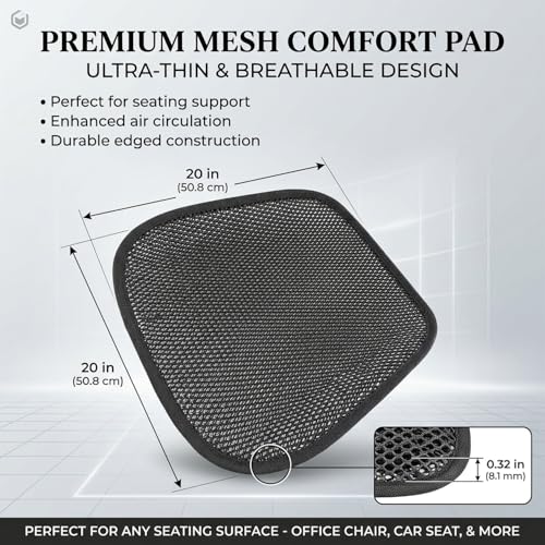 acdiac Summer Cool 3D Air Mesh Breathable Vented Car Seat Cushion Pad,Universal Auto Back Cooling Ventilated Seat Cover for Car SUV Truck Van Pickup for Driving Seat(Black, 1 Pack seat pad) - size: 1 pack seat pad