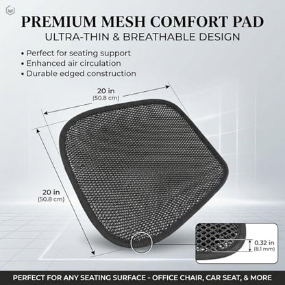 acdiac Summer Cool 3D Air Mesh Breathable Vented Car Seat Cushion Pad,Universal Auto Back Cooling Ventilated Seat Cover for Car SUV Truck Van Pickup for Driving Seat(Black, 1 Pack seat pad) - size: 1 pack seat pad
