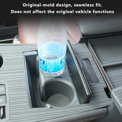 Center Console Cup Holder Insert for Toyota Sienna 2021-2026 Water Bottle Cupholder TPE Sienna Accessore Compatible with LE/XLE/XSE/Woodland Edition/Limited/Platinum(Gray) - size: Center Console Cup Holder Insert