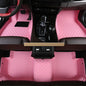 Custom Artificial Leather Waterproof All-Weather Car Floor Mats Fit for 99% Sedan SUV Sports Car Vehicle Car Mat (Pink) - color: Pink