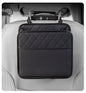 Car Seat Back Organizer, Quilted PU Leather, Multi-Pocket Storage with Umbrella Holder, Black