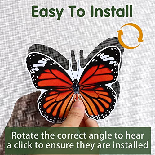 6 Pcs Butterfly Screen Door Magnets Flexible Double Sided Door Magnets Decorative Protectors for Sliding Screen Doors Prevent People & Pets from Running into Windows (Red)