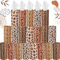 Maxcheck 20 Pack Car Tissues Cylinder with 3 Ply Facial Napkins Bulk, Travel Round Tissue Boxes for Car Cup Holder Paper Napkins Tube Container for Home Bathroom Office (Leopard Style) - style: Leopard Style