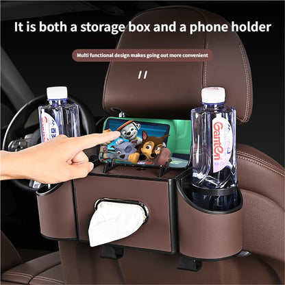 4-in-1 car organizer back seat, Multi-Pocket backseat car cup holder, Universal back seat cup holders for cars, car organization, for Travel & Daily Use (KARTAN)