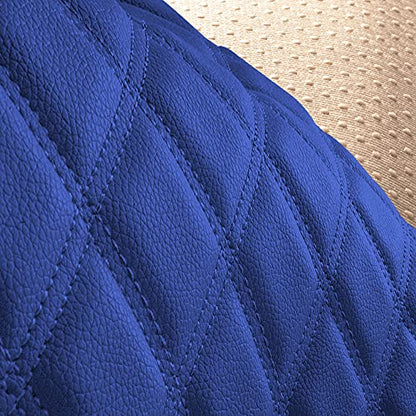 FH Group Car Seat Cover Cushion - Cars Trucks SUV, Faux Leather Car Seat Cushions, Waterproof Car Seat Cover Cushion, Universal Fit Car Seat protector Rear Set Blue - color: Blue, style: Rear Set