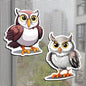 Screen Door Magnets Decal 2 Pairs (4pcs) Cute Owl Pattern Decorative Flexible Double Sided Magnetic Stickers Patches for Window Screen Sliding Screen Doors Protector, Helps to Keep Pet & People Safe