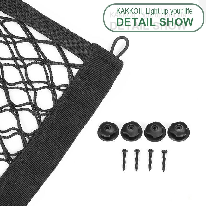 3 Layer Small Cargo Net,Cargo Storage Pocket Net, Mesh Elastic Pouch Organizer with Mounting Screws Hooks for Car,Rv, Trunk,Boats,SUV, Truck (2 Pack,11.8 x 9.8Inch,30 x25cm)