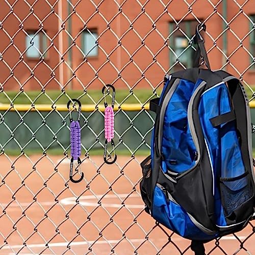 BRAVESHINE Paracord Keychain Carabiner Clip, D Ring Lanyard Hanger Stroller Hook for Water Bottle, Key, Backpacks, Men, Women