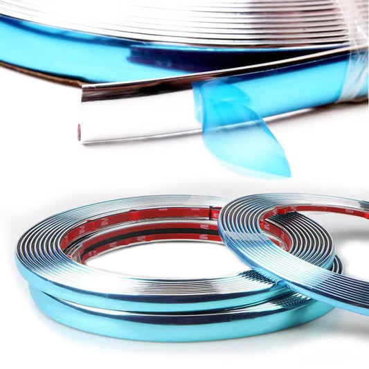 Width:1/2 inch (12mm) Self Adhesive Auto Trim Molding Strip Scratch-Proof Car/Truck/RV Exterior and Interior Molding Trim Universal Bumper Window Door Body Side Decorative Strip (32Ft, Chrome Silver) - color: Chrome Silver, size: 32Ft
