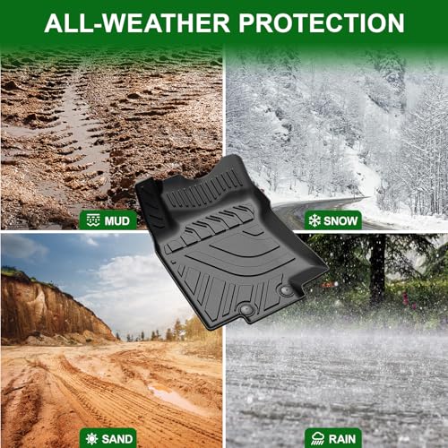Floor Mats Fit for Nissan Rogue 2014-2020 (NOT for Sport/Select/Hybird/7-Seat), TPE All Weather Durable 1st and 2nd Row Floor Liners Door Sill Guards for Nissan Rogue Accessories
