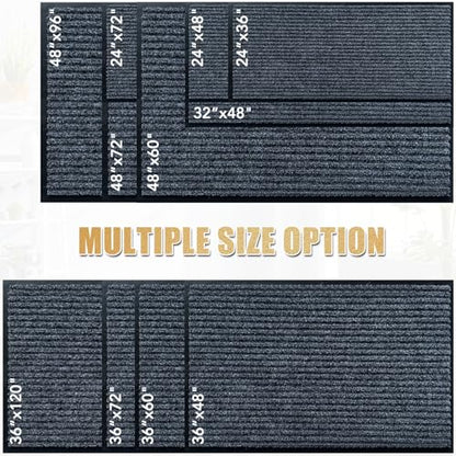 Front Door Mat,2'x3'Indoor Outdoor Door Mat,Heavy Duty Durable Welcome,Commercial Floor Mats Inside Outside Entrance, Waterproof All-Season, All-Weather Non Slip Backing Doormat for Entryway,Black