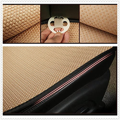 Cooling Car Seat Covers Summer Winter Front/Back Car Seat Protector, Ice Silk Cushion with Pocket Breathable Comfortable Cooling Driver Seat Cushion, Absorbing Sweat from Butt and Legs