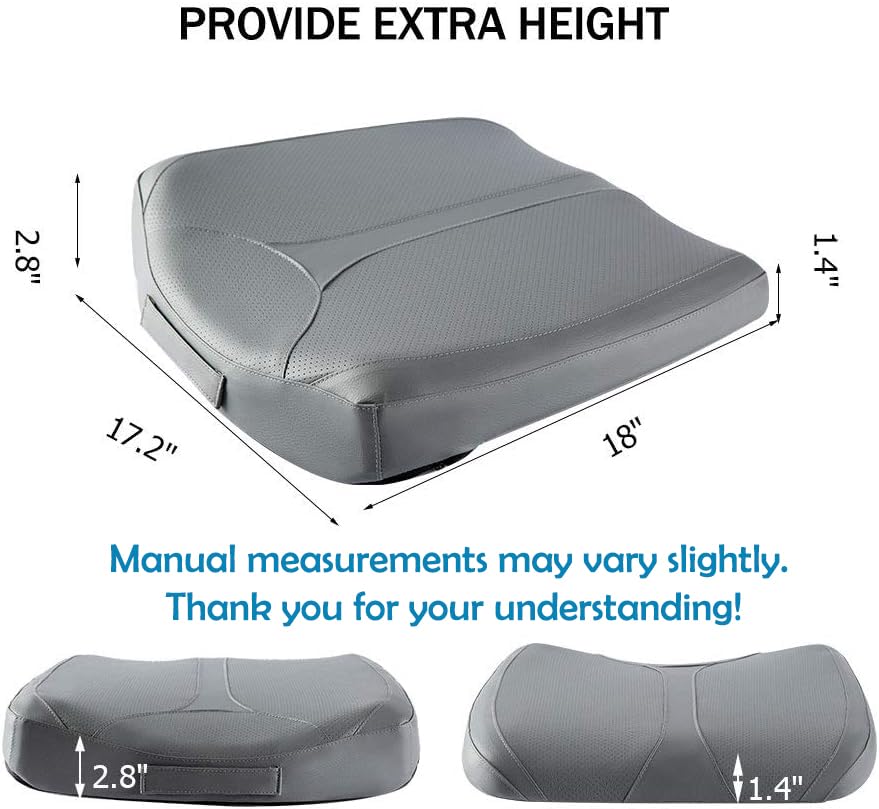 Leather Car Memory Foam Heightening Seat Cushion for Short People Driving, Hip(Coccyx/Tailbone) and Lower Back Pain Relief, Adult Booster Seat for Car, Truck,SUV,Office Chair,Wheelchair.