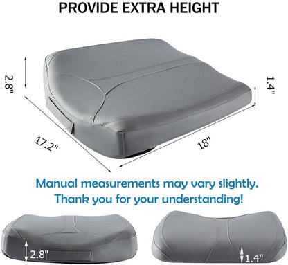 Leather Car Memory Foam Heightening Seat Cushion for Short People Driving, Hip(Coccyx/Tailbone) and Lower Back Pain Relief, Adult Booster Seat for Car, Truck,SUV,Office Chair,Wheelchair.