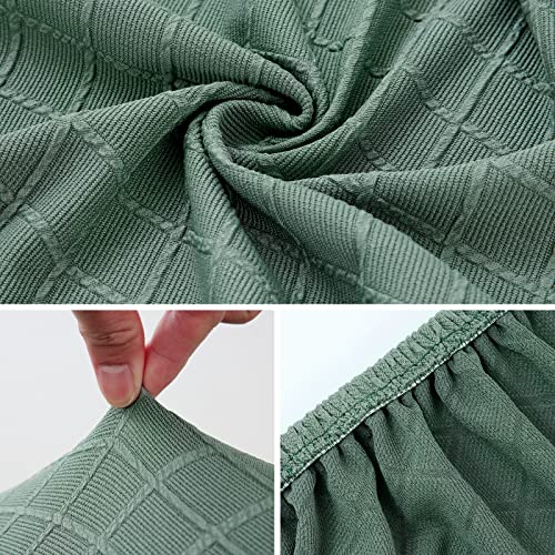 Fuloon Stretch Jacquard Dining Bench Cover - Anti-Dust Removable Bench Slipcover Washable Seat Cushion Protector for Bedroom, Kitchen, Hotel, Banquet (Dark Green) - color: Dark Green