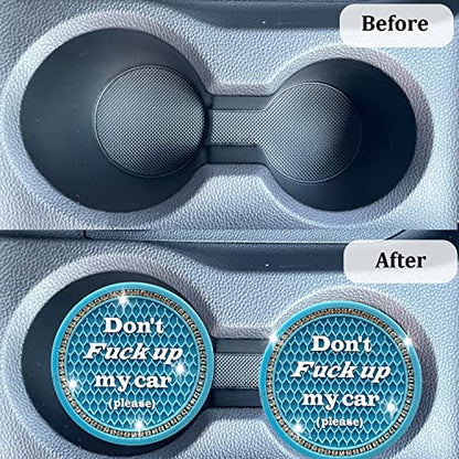 Car Cup Coaster 2 Pack, Universal Car Cup Holder Insert Coasters for SUV/Truck (Blue, 2PC) - color: Blue-2pc