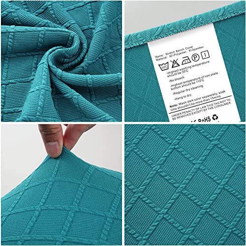 Fuloon Stretch Jacquard Dining Bench Cover - Anti-Dust Removable Bench Slipcover Washable Seat Cushion Protector for Bedroom, Kitchen, Hotel, Banquet (Peacock Blue) - color: Peacock Blue